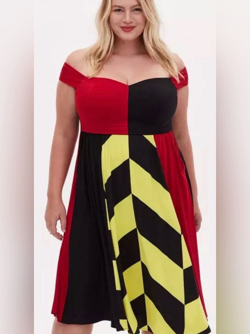 NWT Torrid Disney Villains Queen of hearts midi Halloween cosplay dress 3X